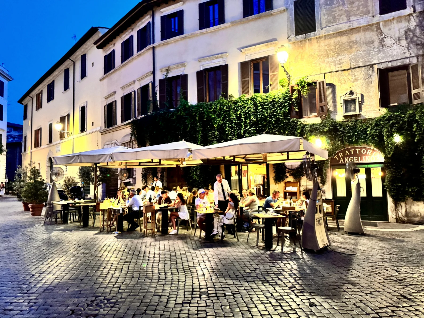 Outdoor tables in the square